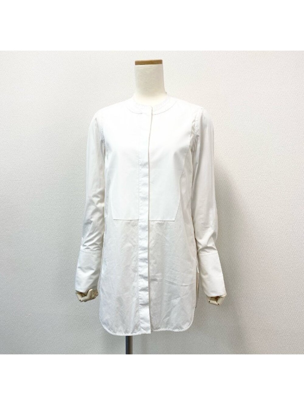 Celine Phoebe Philo Era Tuxedo Shirt Cutoff Color Long Sleeve 2 34 White Cotton